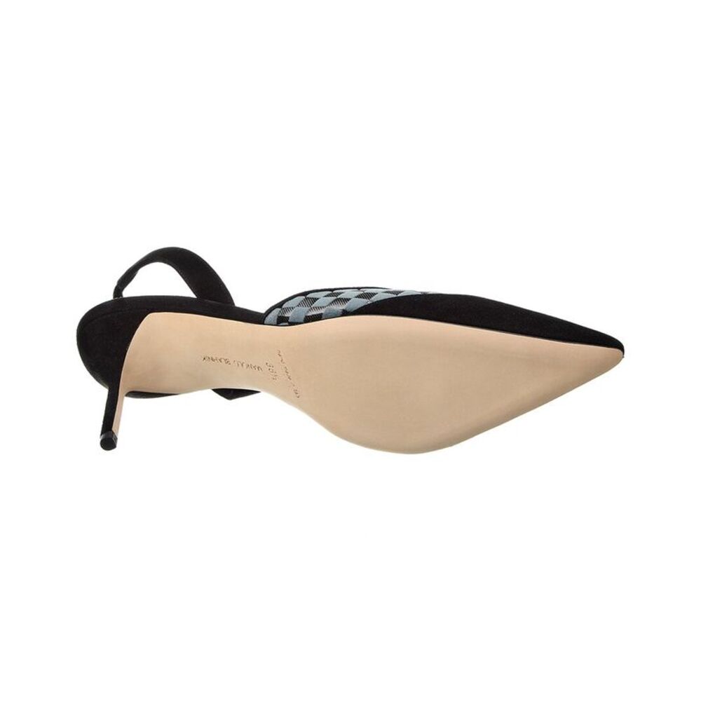 Manolo Blahnik Mingosli 70 Mesh & Suede Slingback Pump - Picture 4 of 5